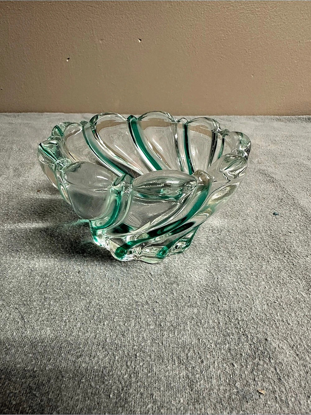 Mikasa Peppermint Swirl Green Glass Bowl